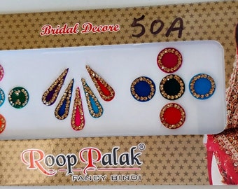 Bridal Multi Colours Crystal Bindi Festival forehead Jewellery Sticker Indian Fashion