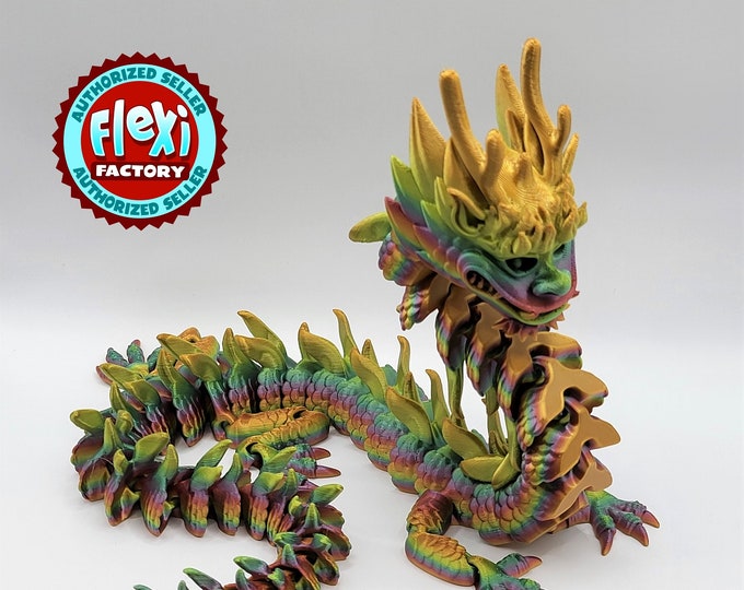 3d Printed Toy Articulating Flexi Dragon Imperial Dragon Flexi