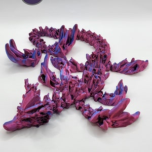 3D Printed Dragon - Articulated Dragon Coral- Dragon Fidget Toy - Flexi Dragon