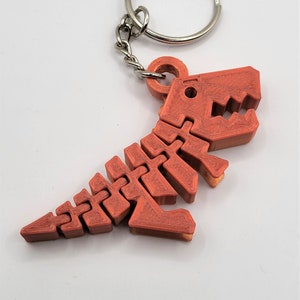 Flexi Dinosaur Keychain 3D Printed