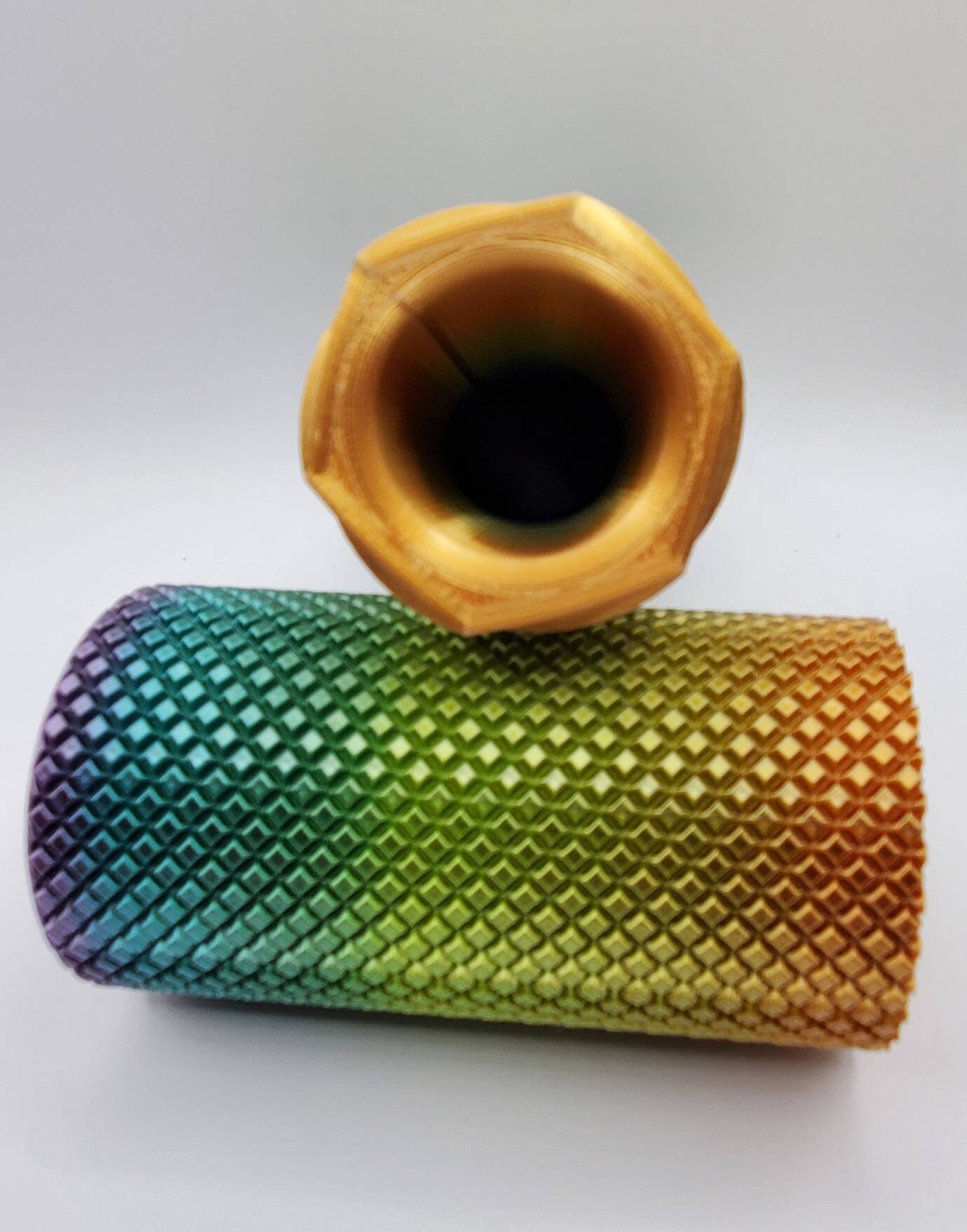 3d Printed Knurled Twist Container Self Closing Nug Jug Etsy