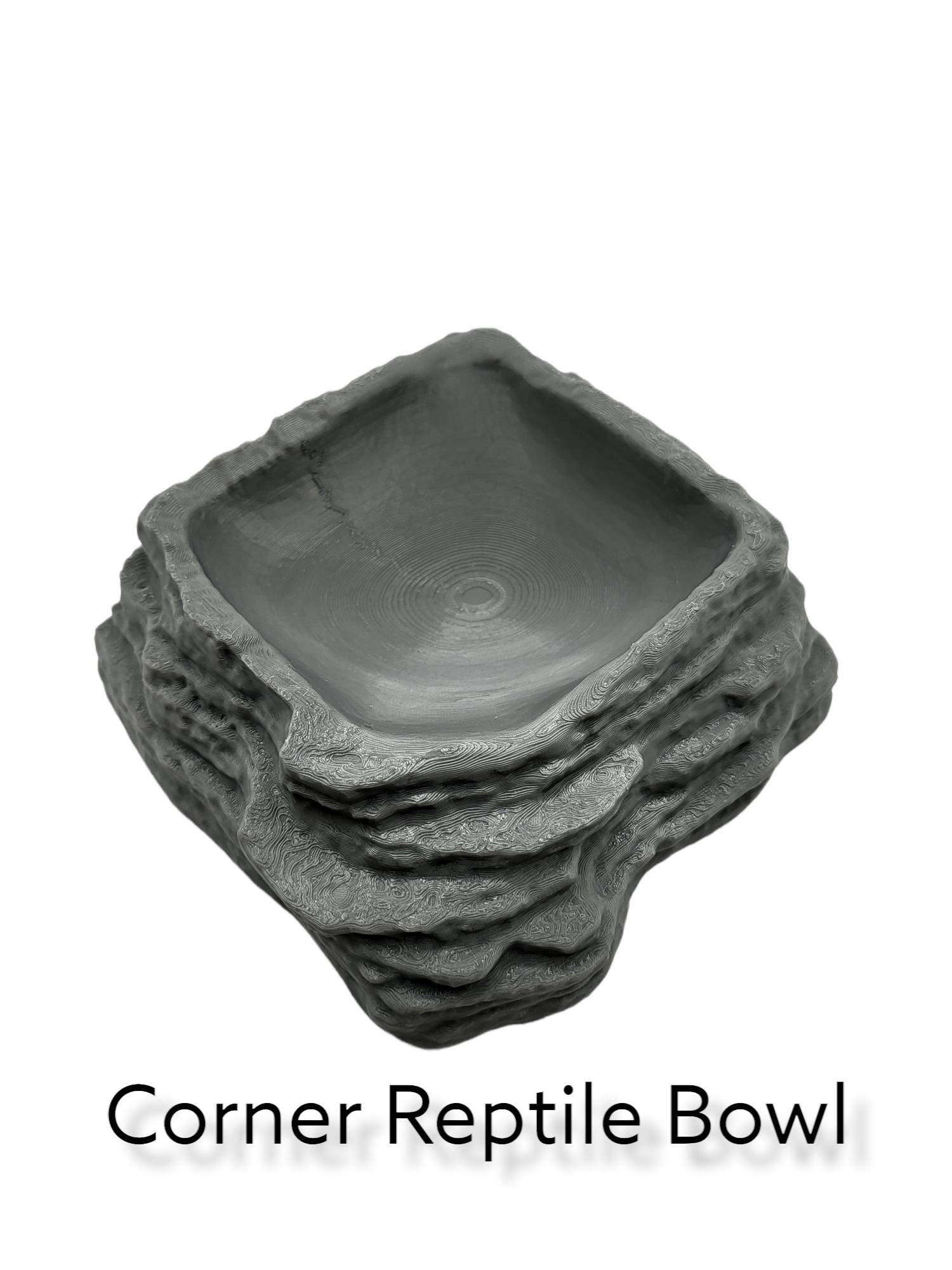 Corner Reptile Tortoise food or water dish 3d printed gecko, snake chameleon or any reptile.