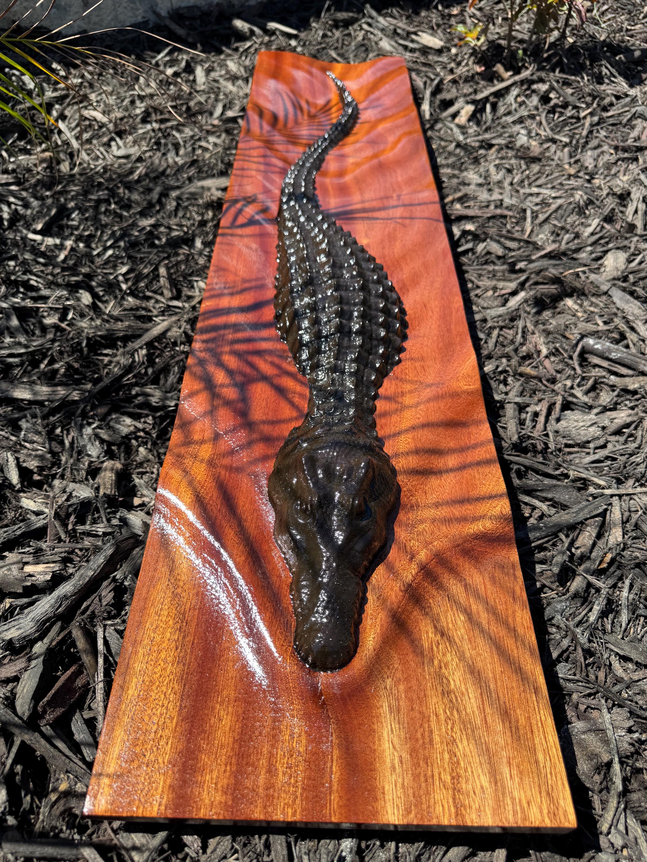 3D Carved XL Swimming Alligator - African Sapele - Etsy