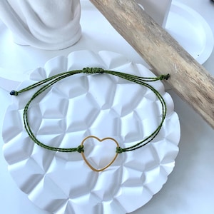 Minimalistische Armbänder mit Herz, Freundschaftsarmband, Makrameearmband