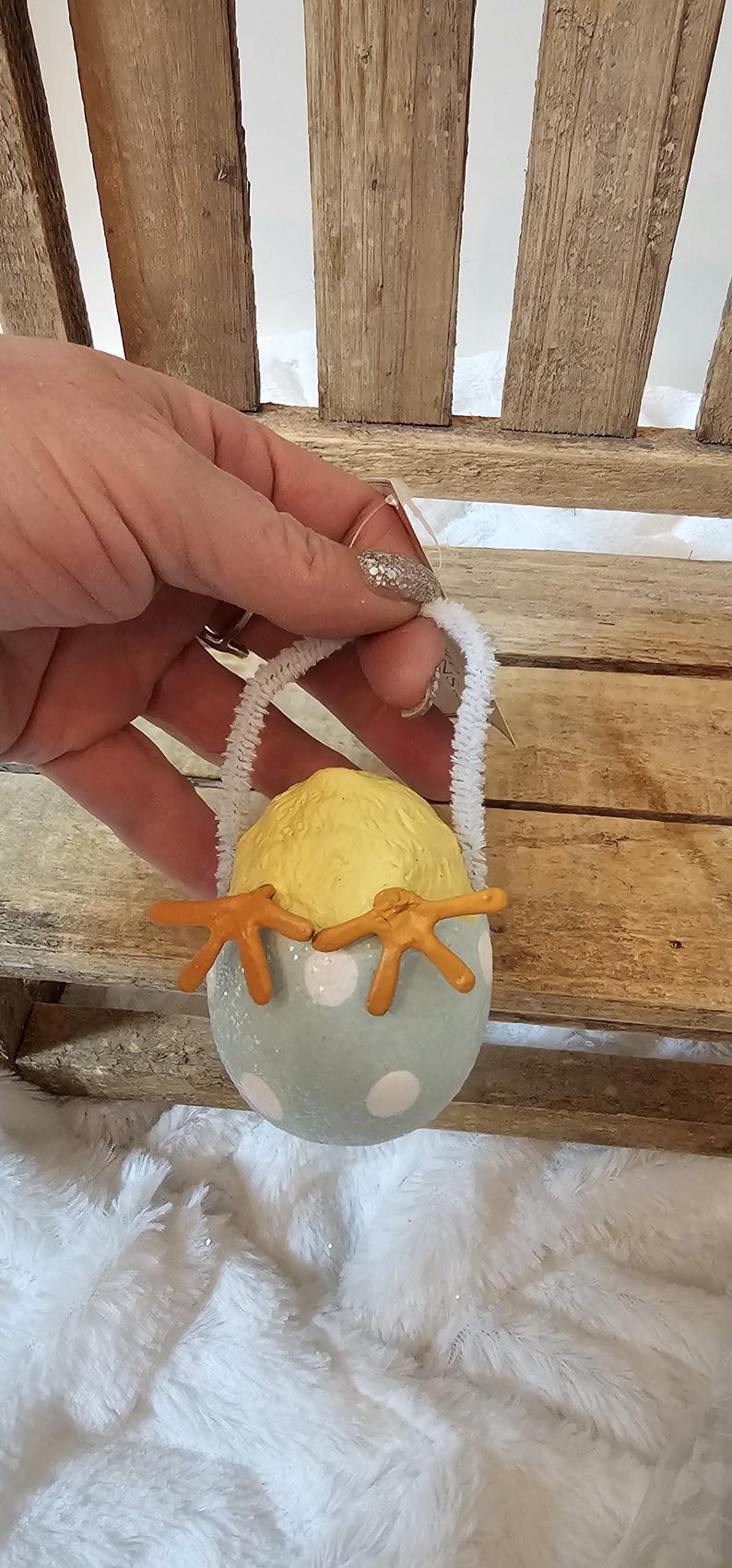 Bethany Lowe Chickie Tail Egg Ornament - Thumbnail 4
