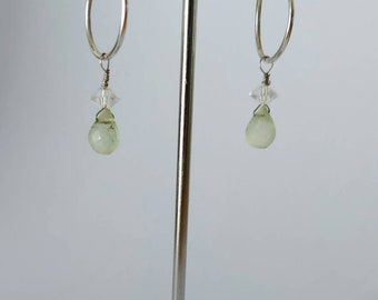 Prehnite Hoop Earrings