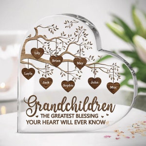 Personalized Grandkids Make Life More Grand Acrylic Plaque, Custom ...