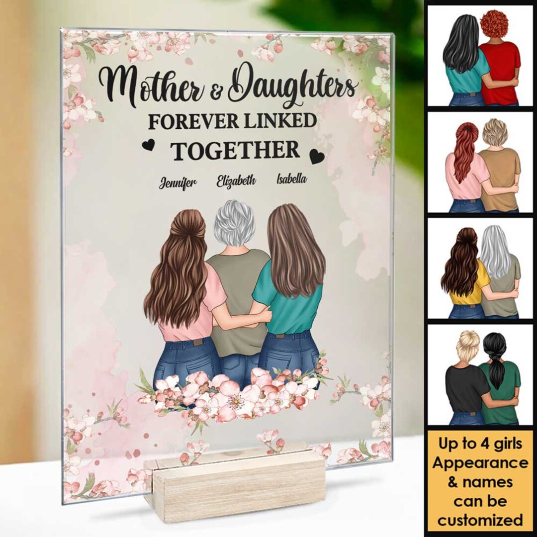 Personalized Mother and Daughter Forever Linked Together Acrylic Plaque ...
