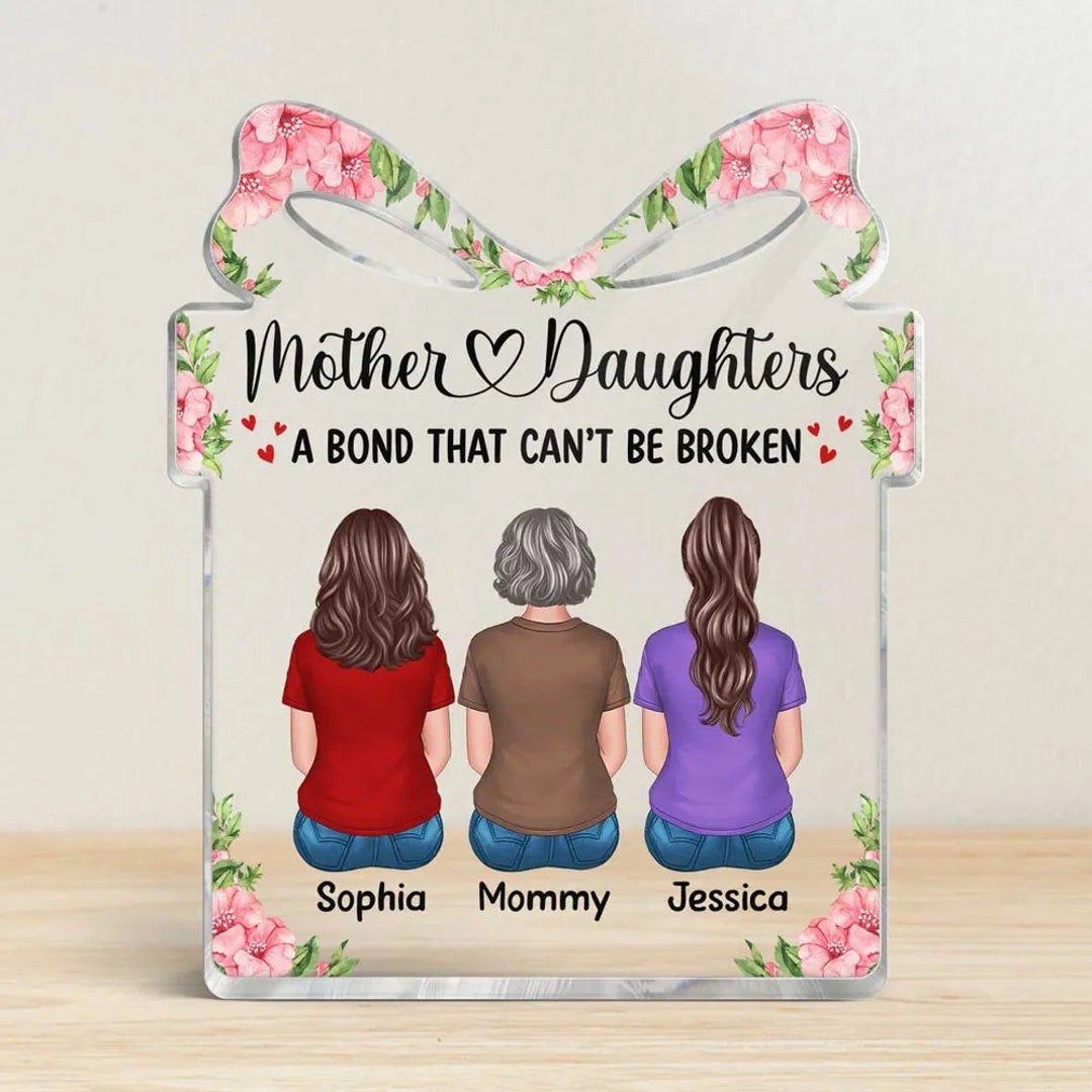 Mother& Daughters A Bond Can't Be Broken Floral Gift Plaque, Mothers