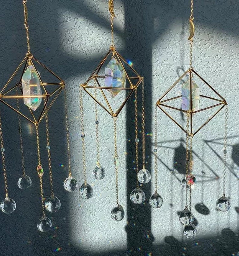 Geometric Crystal Suncatcher/rainbow Prism/prism Etsy