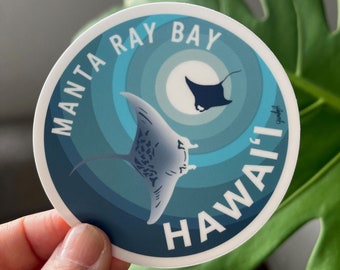 Manta Ray Bay Sticker - Big Island Hawaï