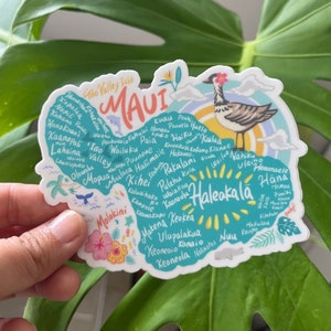 Kawaii Maui Map Sticker
