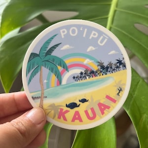 POIPU  BEACH - Kauai Island Sticker