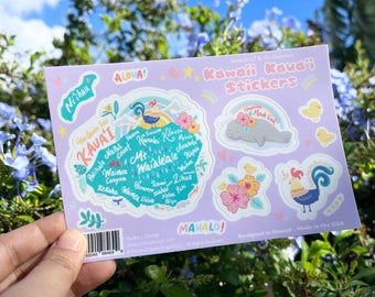 Kawaii Hawaii Kauai stickervel