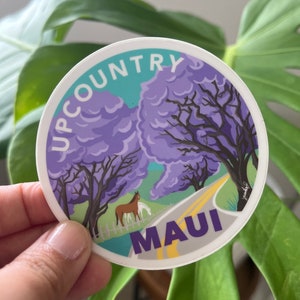 Sticker Rond Route de l'arrière-pays Jacaranda - Maui
