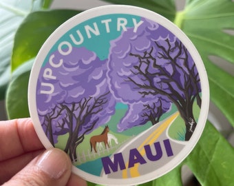 Weg Jacaranda in het binnenland - Maui Ronde Sticker