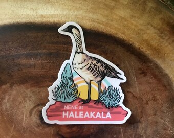 NENE Bird bij Haleakala, Maui Vinyl Die-cut Sticker