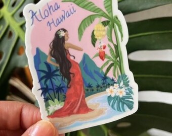 Aloha Hawaii Hula Wahine Aufkleber