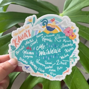 Sticker carte Kawaii Kauai
