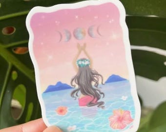 Hula Moon Lanikai Strand Hawaii Aufkleber