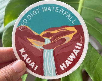 Kauai vinylsticker "Red Dirt Waterfall".