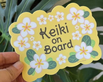 Keiki on Board - Plumeria - Bumper Sticker
