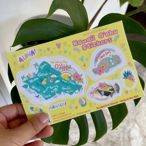 Kawaii Hawaii Oahu Sticker Sheet