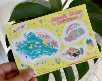 Kawaii Hawaii Oahu stickervel