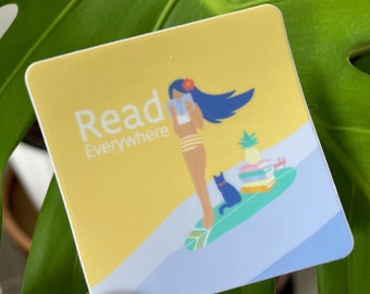 Lisez le sticker pour amoureux des livres qui surf partout