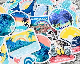 Mix and Match! A Pack of Five Hawaii Island Series Sticker!