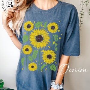Sunflower Shirt Comfort Colors Distress Tshirt Dress Comfort Colors T-Shirt Sunflower Graphic Te Botanical Shirt Umwelthemden Soft Shirt