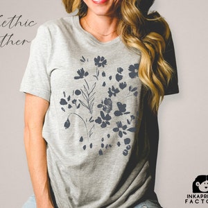 Camiseta estampa botânica vintage cottagecor pano camisas ambientais para mam flores silvestres camiseta gráfico da adorável natureza herbologia camisetas