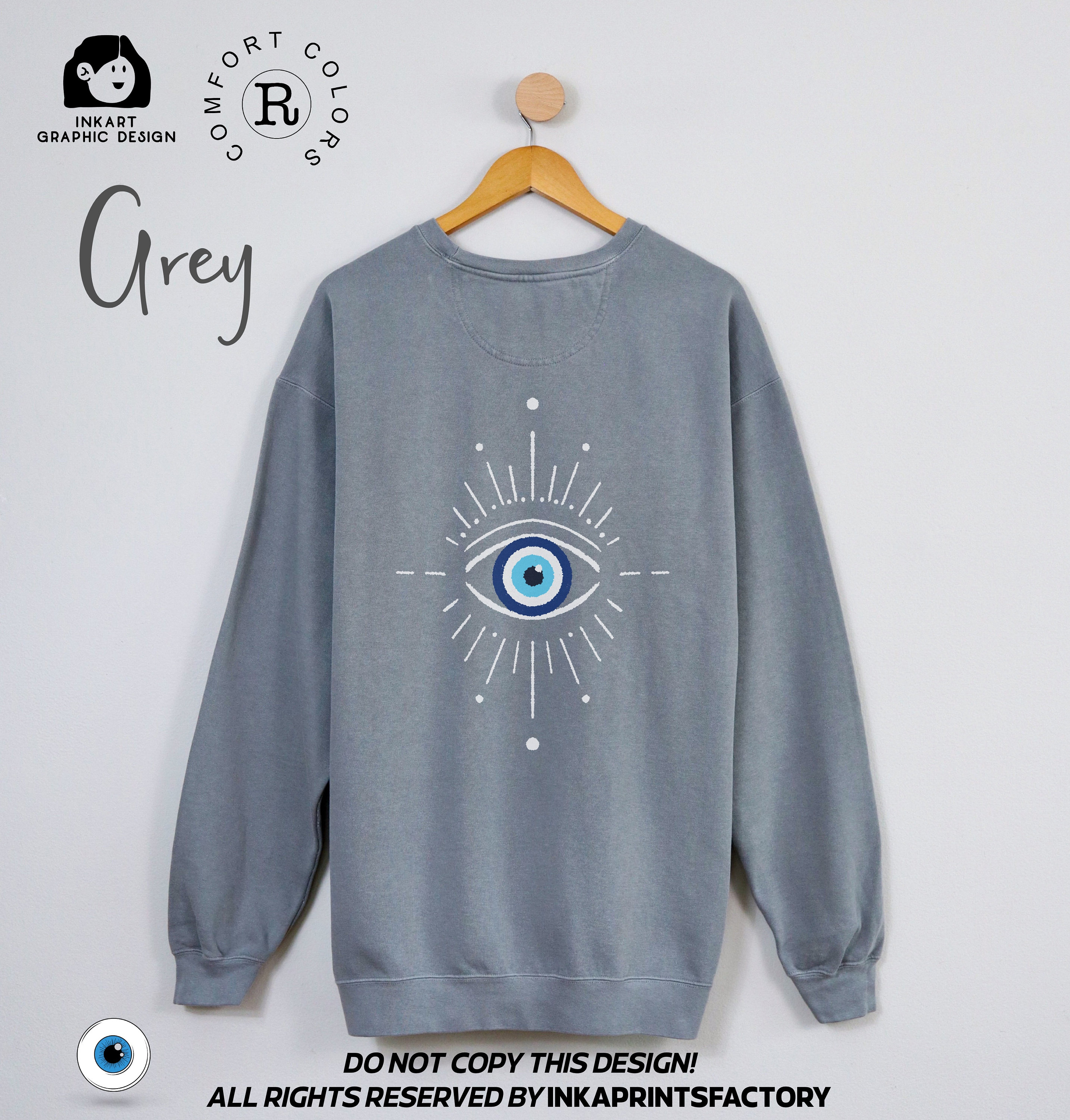Evil Eye Comfort Color Sweat Shirts Comfort Color Sweat Trendy