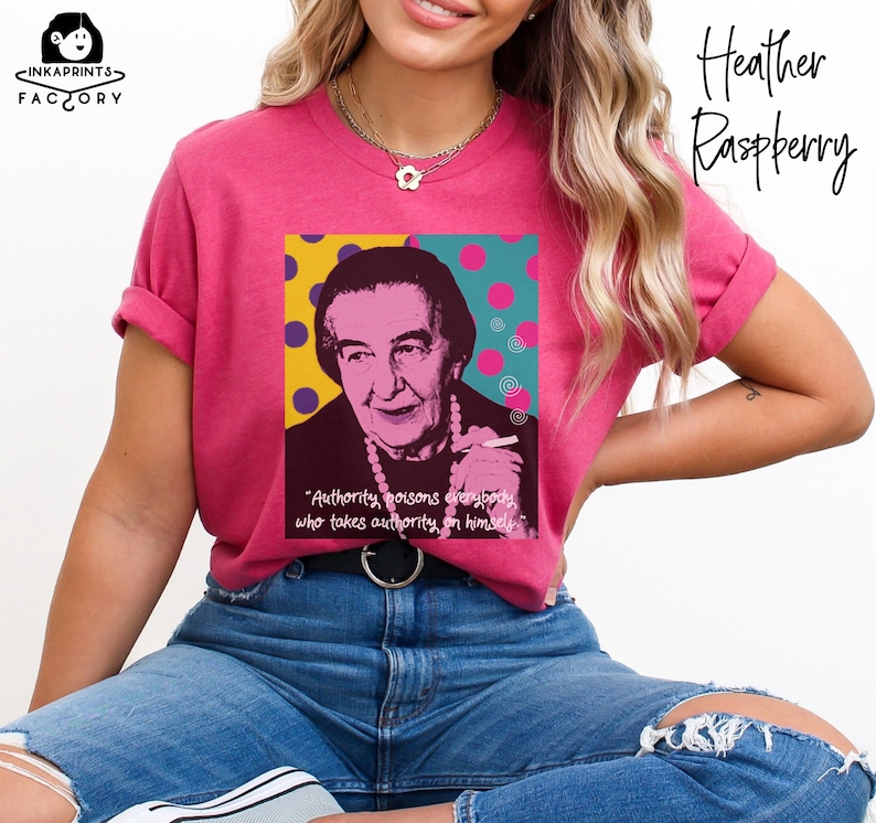 Golda Meir Jersey Shirt Golda Meir Quotes Shirt Retro Pop Art Shirt Art Shirt Modern Art Shirt Aesthetic Tshirt Motivation Gift for Her image 1