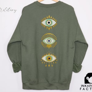 Evil Eye Sweats Super Soft Sweat Streetweare New Trend Sweat Evil Eye Crewneck Sweat Shirt Popular Now Sweatshirt Plus Size Magic Sweat