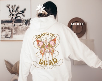 Colorful Skeleton Hoodie,Grateful Dead Shirt, Skeleton falls sweatshirt, Fall Skeleton Sweat, Sorority Butterfly Hoodie, Gold Skeleton
