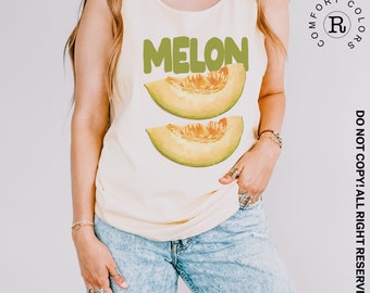 Melon Tank Top Cute Summer Tank Top Melon Comfort Colors Tank Melon T Shirt Fruits T shirt 3XL Tank Tops Happy Summer Gift Berry Lover Gift
