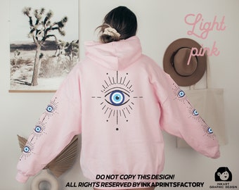 Evil Eye Hoodie Third Eye Hoodie Hamsa Sweatshirt Celestial Hoodi Evil Eye Sweats Cute Hoody Preppy Clothes, Mystic Hoodie