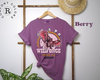 Wild Once Never Die Western Comfort Colors Shirt Western Graphic Tee Oversize Cute Eagle shirts Southwest Shirt Midwest Eagles sweatshirts