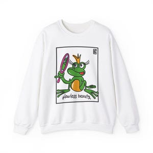 Funny Frog Sweatshirt, Funny Frog Self Care Sweatshirt, Frog Crewneck Women,  Frog Themed Gift, Gift for Her