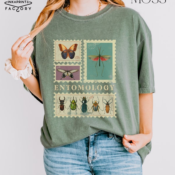 Entomology Print Shirt Insects Shirt Entomology Gift Environmental T Shirt Bugs Shirt Vintage Wildlife Shirt Lunar Moth Shirt Comfort Colors