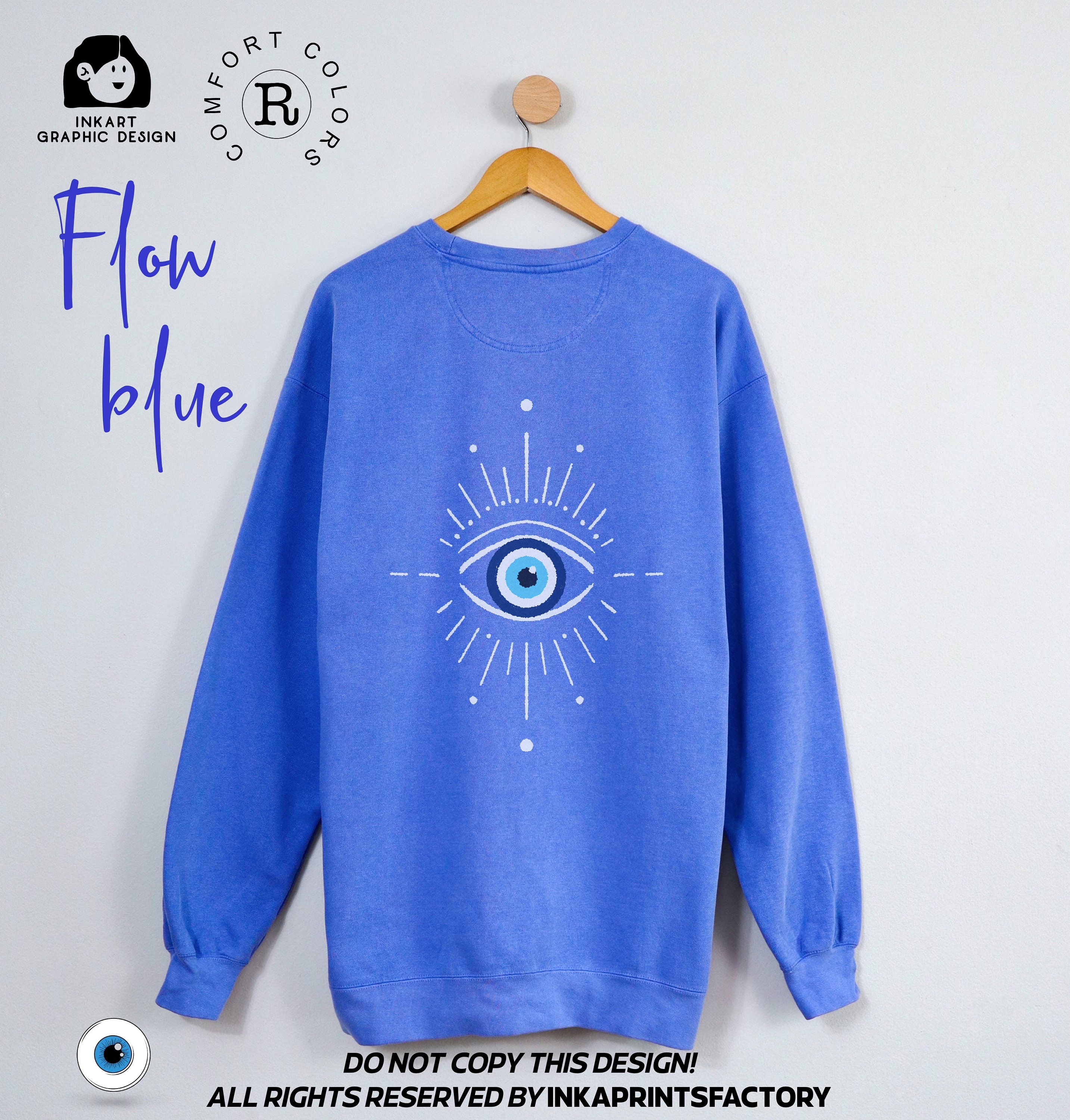 Evil Eye Comfort Color Sweat Shirts Comfort Color Sweat Trendy