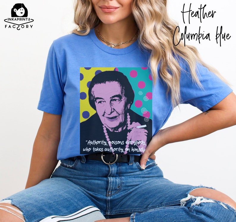 Golda Meir Jersey Shirt Golda Meir Quotes Shirt Retro Pop Art Shirt Art Shirt Modern Art Shirt Aesthetic Tshirt Motivation Gift for Her image 3