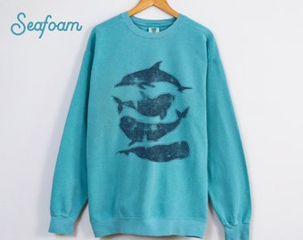 Whales Sweatshirt Comfort Colors Sweat Whales Shirt Save the Ocean Sweatshirt Shark Shirt Ocean Lover Shirt Custom Shark Shirt Dolphin Shirt