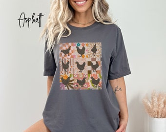 Cottagecore Chicken Shirt Cottagecore Herbst Shirt Cottagecore Ästhetisches Shirt Chicken Mom Lover Geschenk Chicken Shirt Chicken Shirt Frauen Lustig