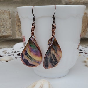 Teardrop Abalone Earrings, Rainbow Mother of Pearl Earrings, Nickel Free Earrings, Paua Shell Earrings