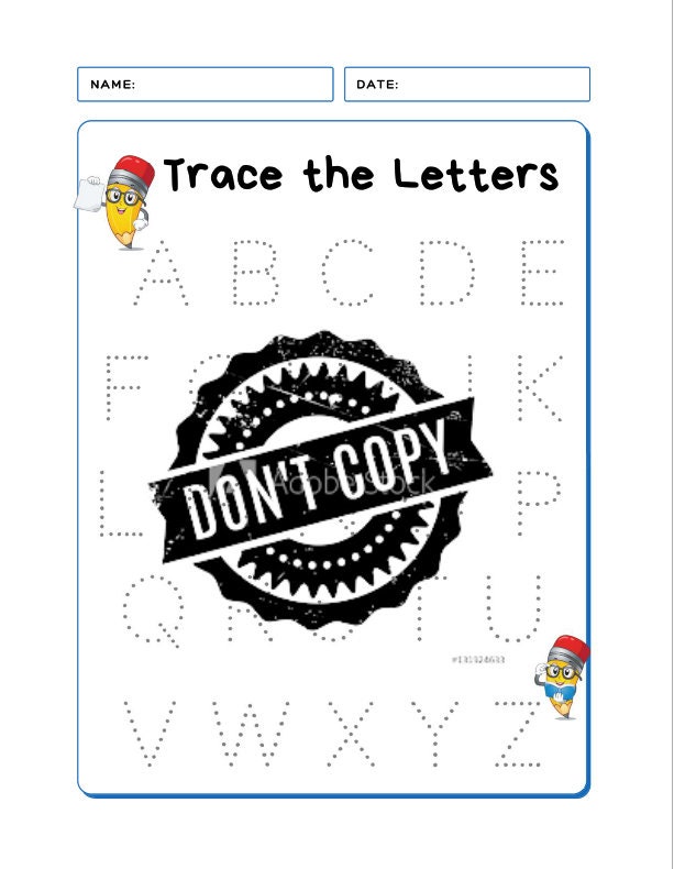 Alphabet Tracing Worksheet Full Alphabet | Etsy
