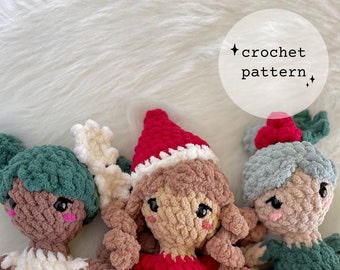 Kindred Spirits Christmas Mod Pack Crochet Pattern | Crochet Lovey Doll | Easy Crochet Pattern | Elf Crochet Pattern | Crochet Pattern