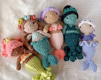 Custom Mini Mermaid Plush | Mermaid Doll | Plush Knit Mermaid | Custom Mermaid Doll | Merbaby Doll | Amigurumi Mermaid | Merbabies