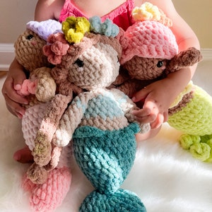 Custom Mini Mermaid Plush Mermaid Doll Plush Knit Mermaid Custom Mermaid Doll Merbaby Doll Amigurumi Mermaid Merbabies image 2